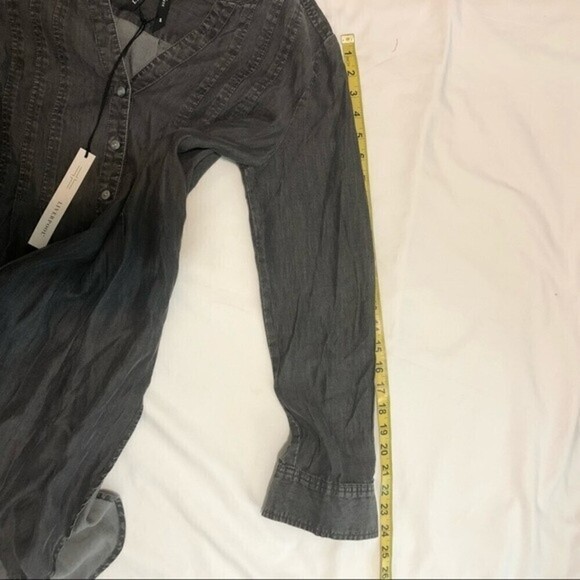 Liverpool Black Chambray High Low Tunic Top Boho Vibes Small Long Sleeve New - Picture 7 of 9